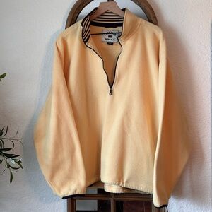 Cutter & Buck Men’s Fleece Quarter Zip Pullover XL Butter Yellow Golf Sweater